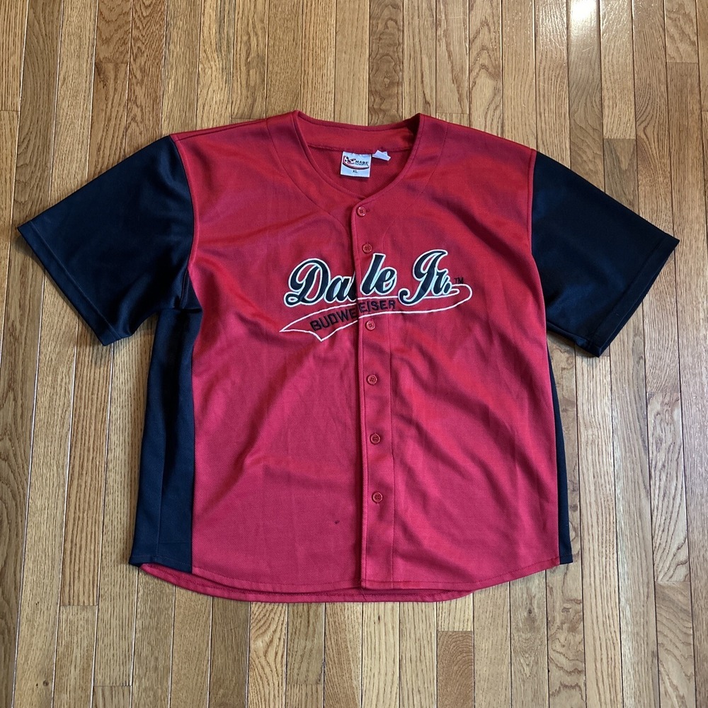 Dale Earnhardt Jr #8 Budweiser NASCAR Chase Authentic Baseball Jersey XL FLAW